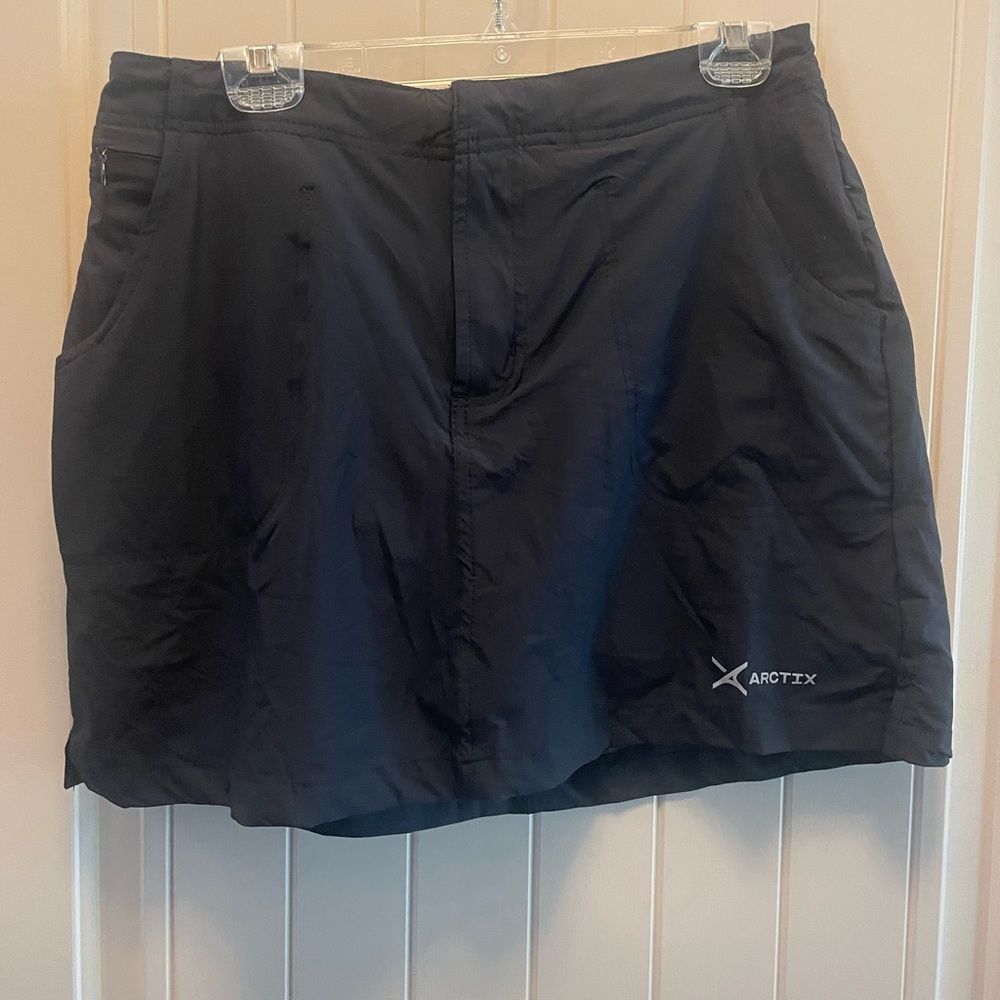 Arctix Black Skort Skirt Shorts Womens size large hidden pocket tennis athletic